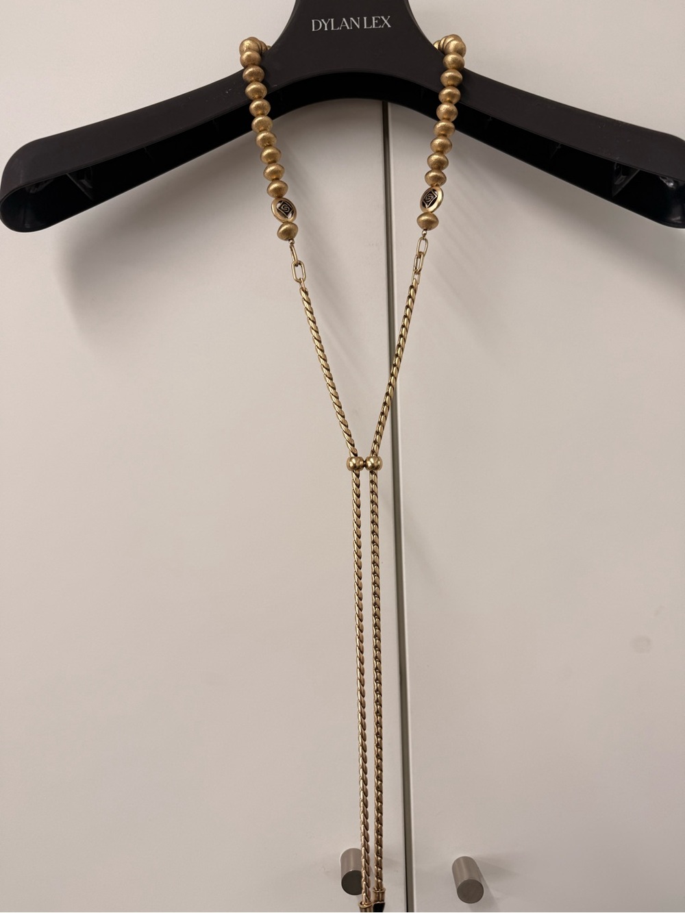 Dylan Lex Gold Beaded Lariat Necklace with Adjustable Slider